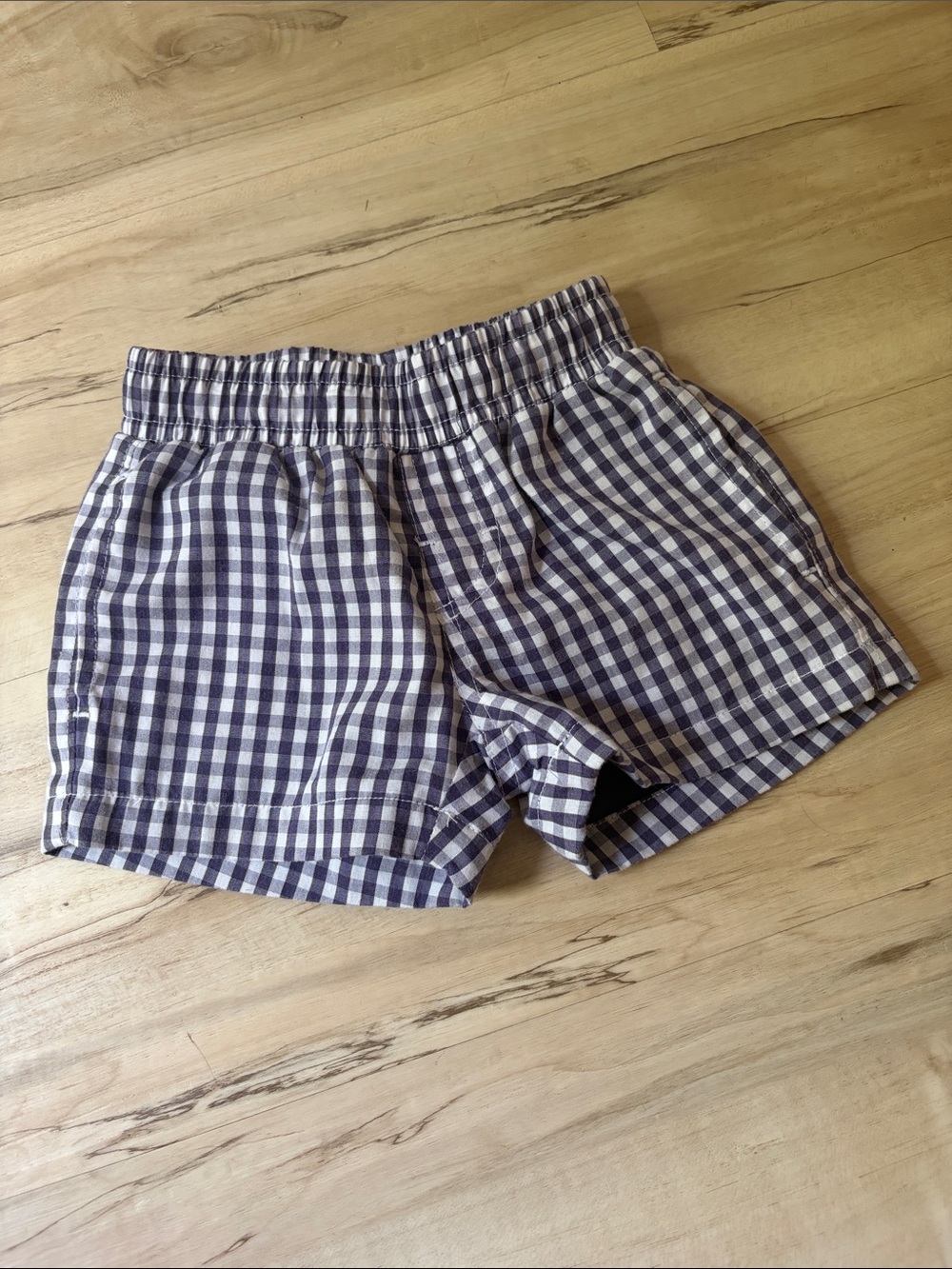 The Beaufort Bonnet Company Navy and White Gingham Kids Shorts